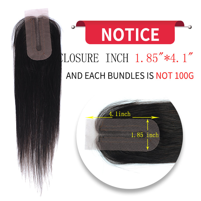 Straight Hair 6 Bundles with lace closure Human Hair Extension Brazilian Straight straight Human Hair 7 pcs lot