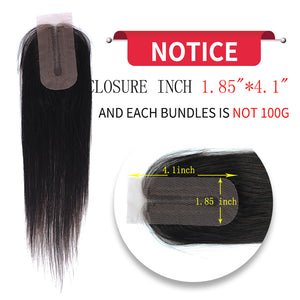 Straight Hair 6 Bundles with lace closure Human Hair Extension Brazilian Straight straight Human Hair 7 pcs lot