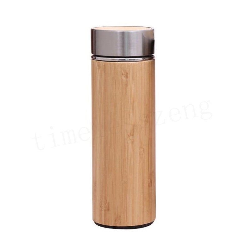 Natural Bamboo Tumbler 350ml 450ml Stainless Steel Liner Thermos Bottle Vacuum Flasks Insulated Bottles Coffee Tea Mug Bamboo Cup